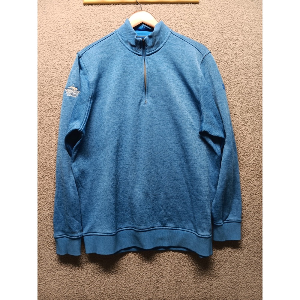 Under Armour ColdGear 1/4 Zip Pullover Sweatshirt XL Blue Heather Greensboro Nat